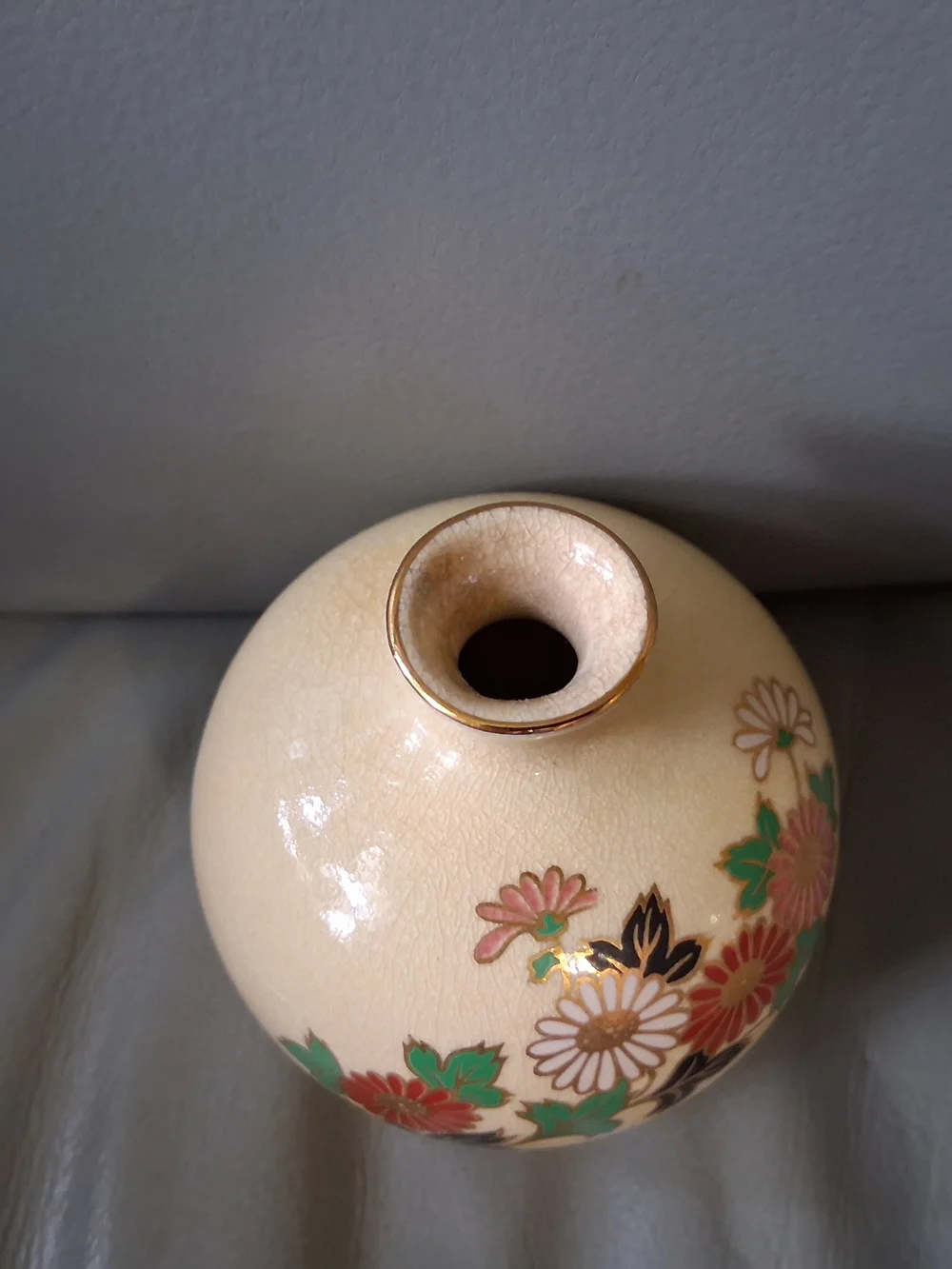 Vintage Hand Painted Japanese Satsuma Style Bud Vase
